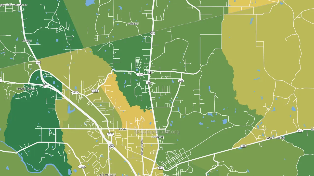 Ball, LA Map of Assault Rates