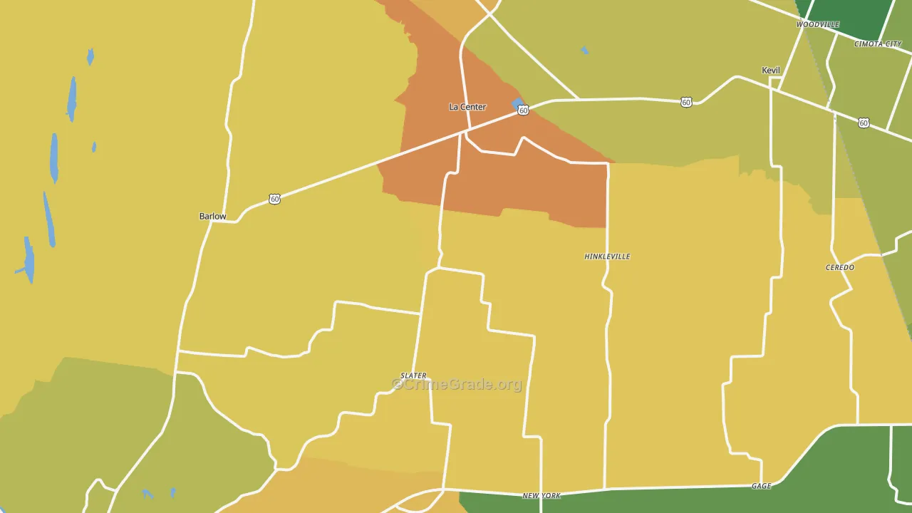 Ballard County, KY Map of Assault Rates