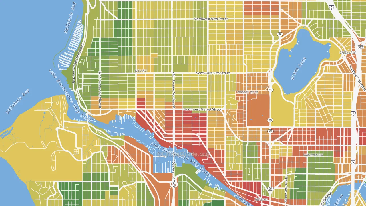Ballard, Seattle, WA Map of Assault Rates