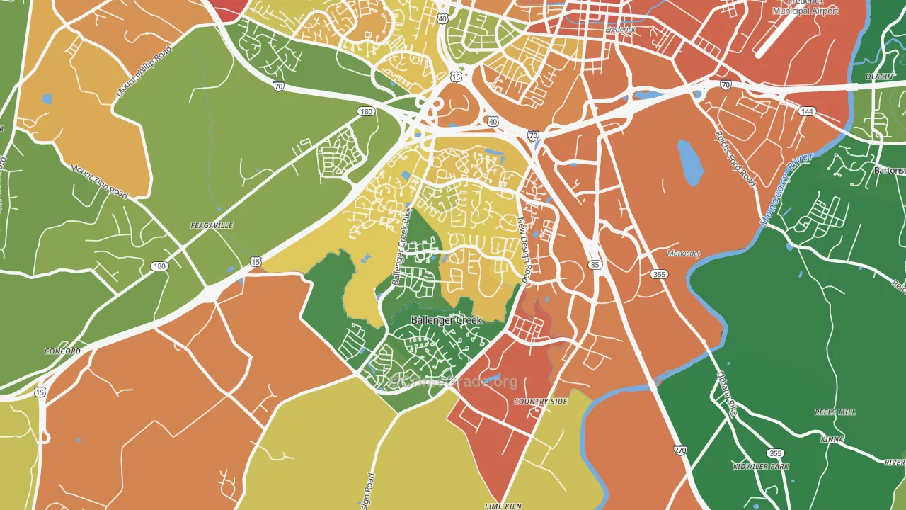 Ballenger Creek, MD Map of Assault Rates
