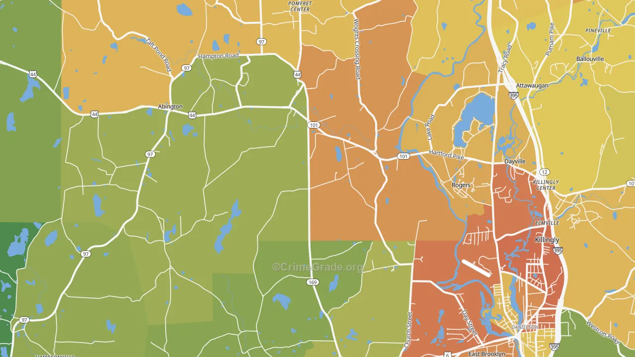 Ballouville, CT Map of Assault Rates