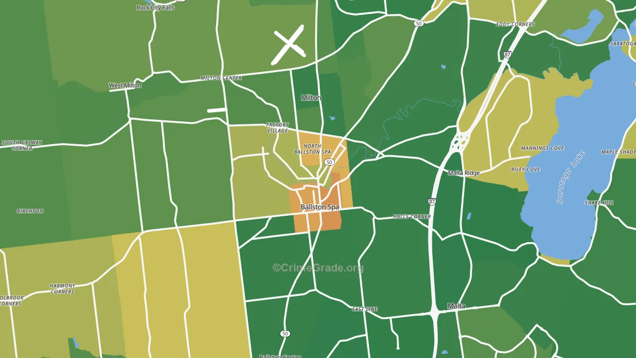 Ballston Spa, NY Map of Assault Rates