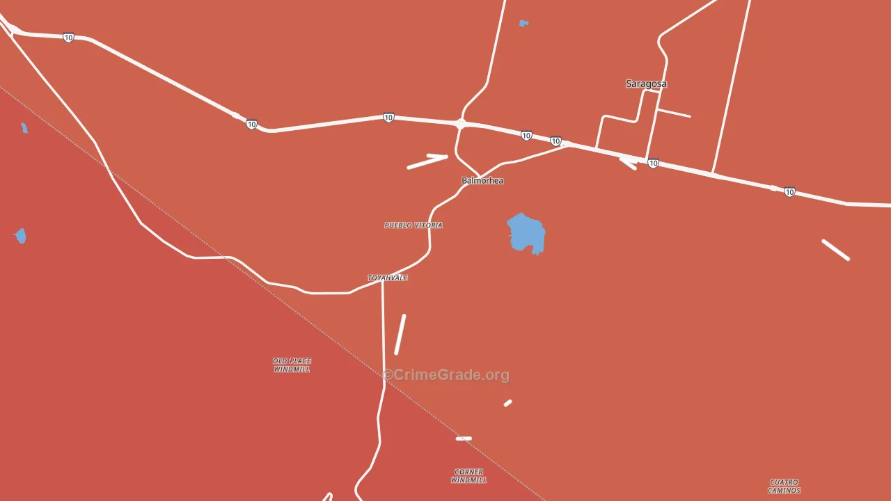 Balmorhea, TX Map of Assault Rates
