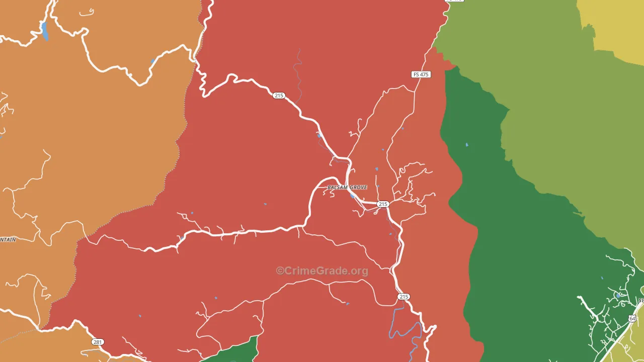 Balsam Grove, NC Map of Assault Rates