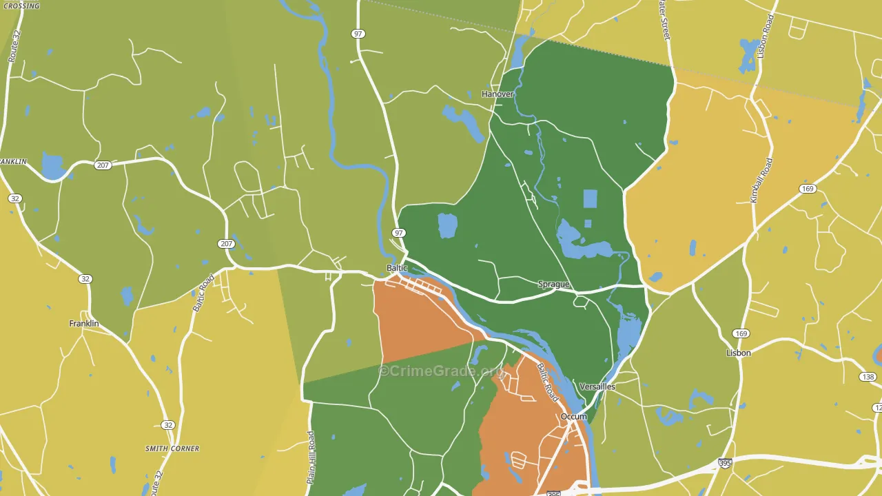 Baltic, CT Map of Assault Rates