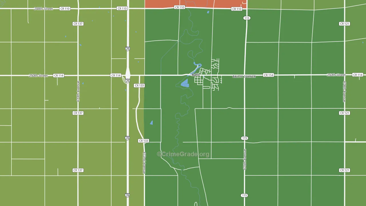Baltic, SD Map of Assault Rates