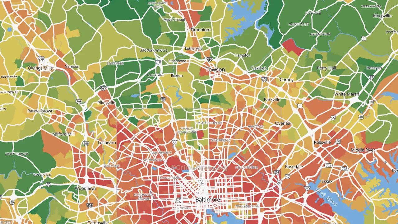 Baltimore County, MD Map of Assault Rates
