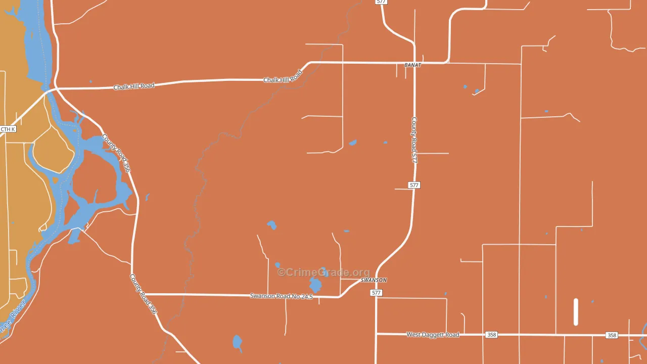 Banat, MI Map of Assault Rates