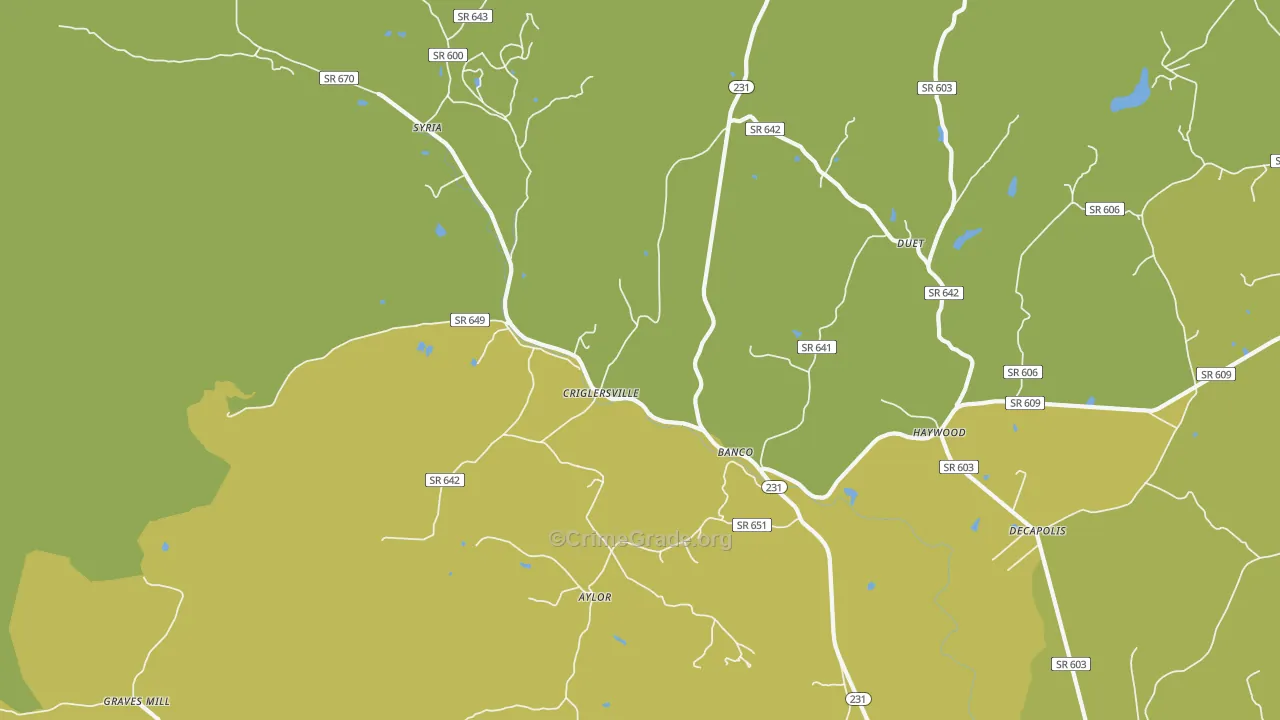 Banco, VA Map of Assault Rates