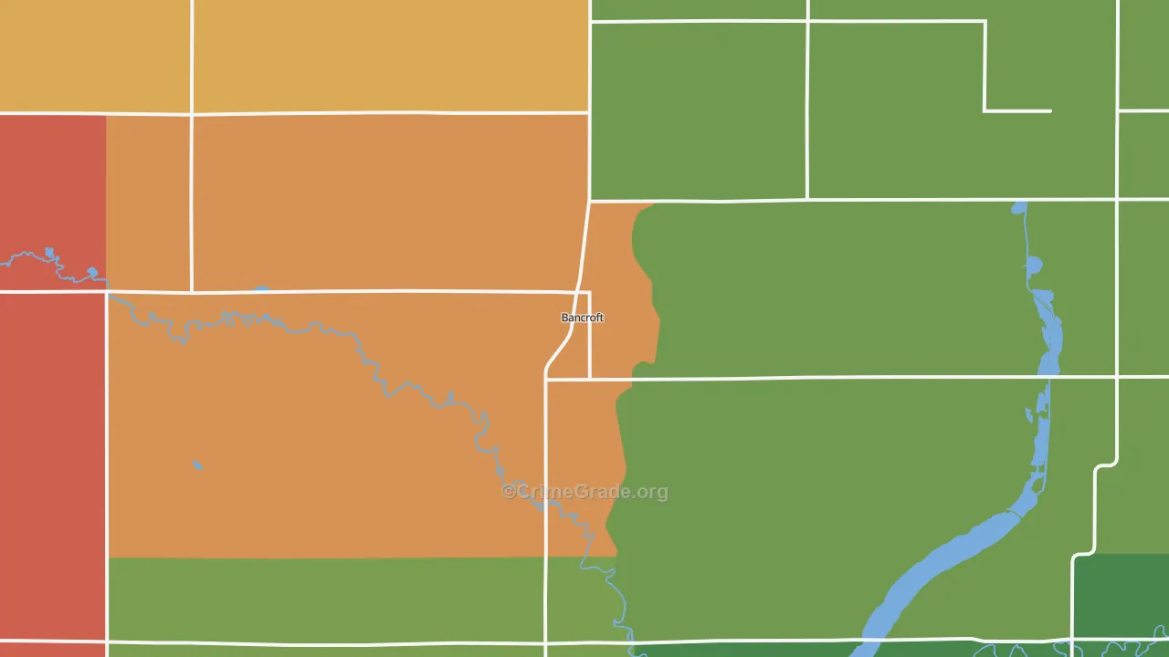 Bancroft, IA Map of Assault Rates