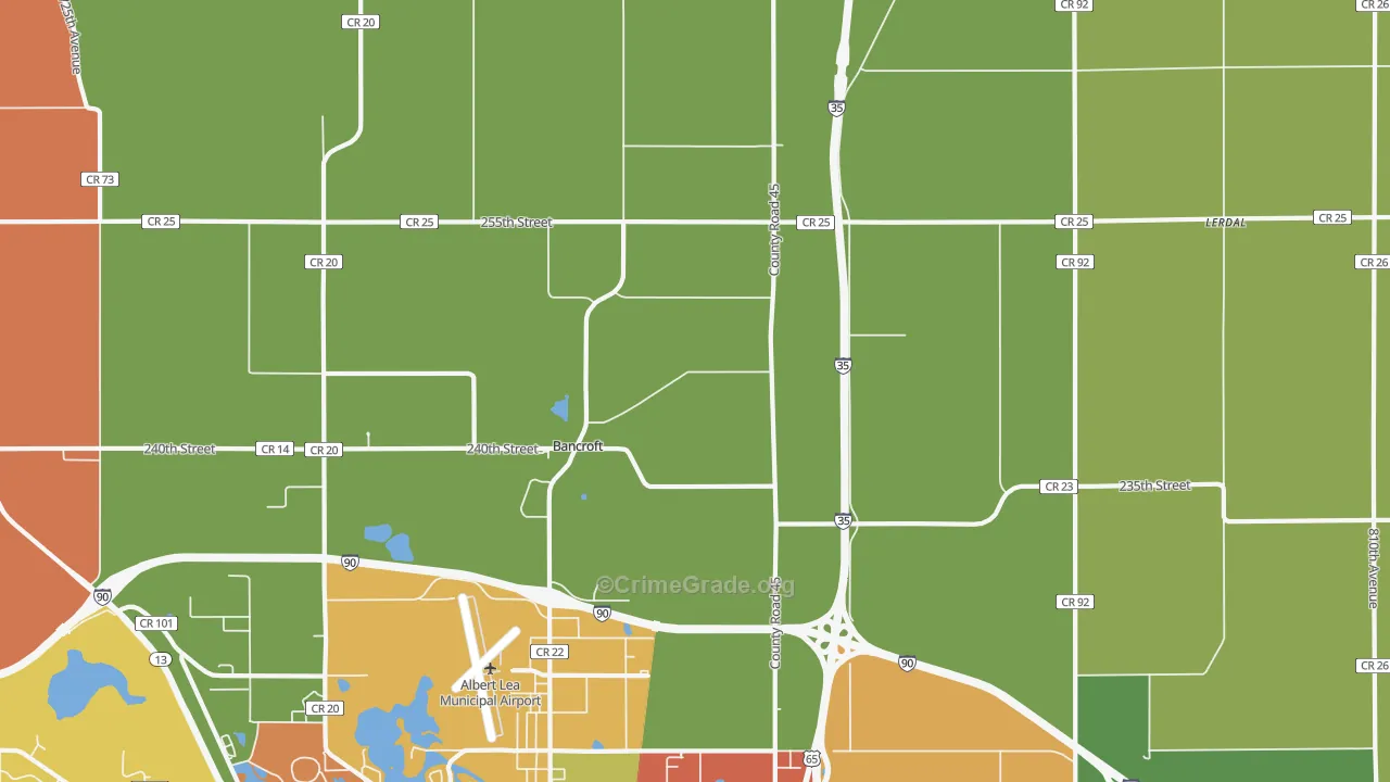 Bancroft, MN Map of Assault Rates