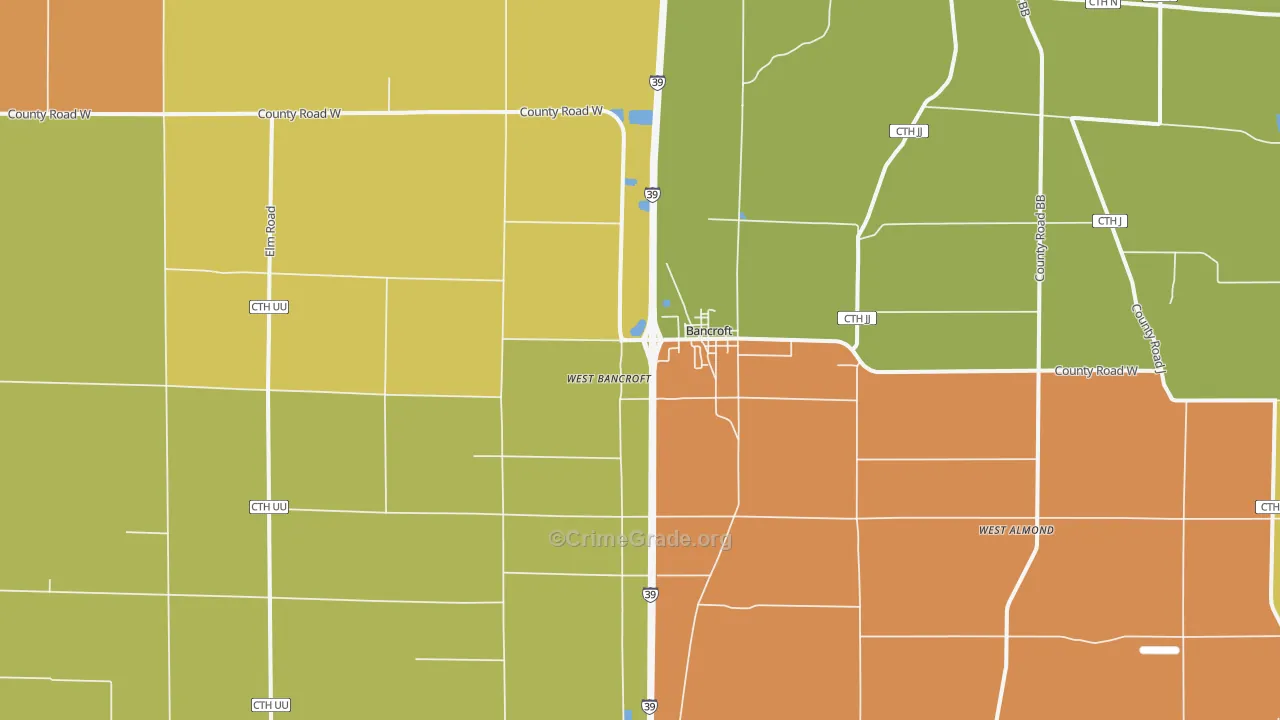 Bancroft, WI Map of Assault Rates