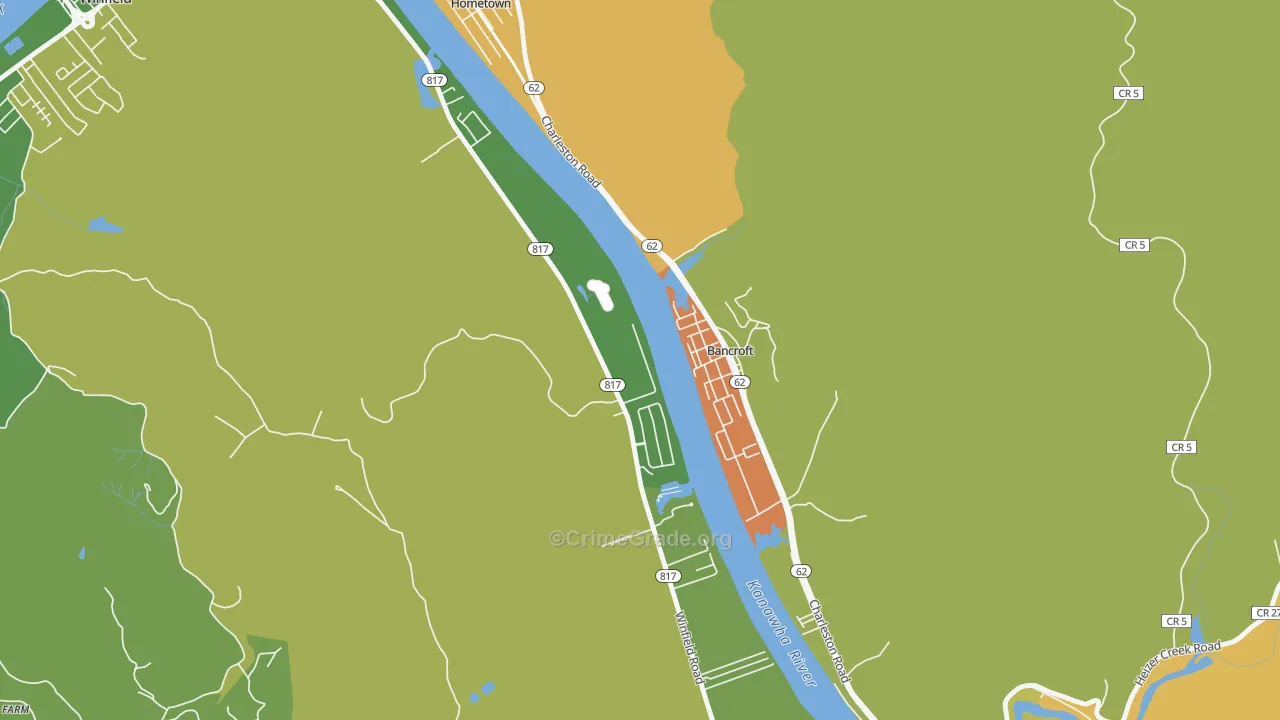 Bancroft, WV Map of Assault Rates