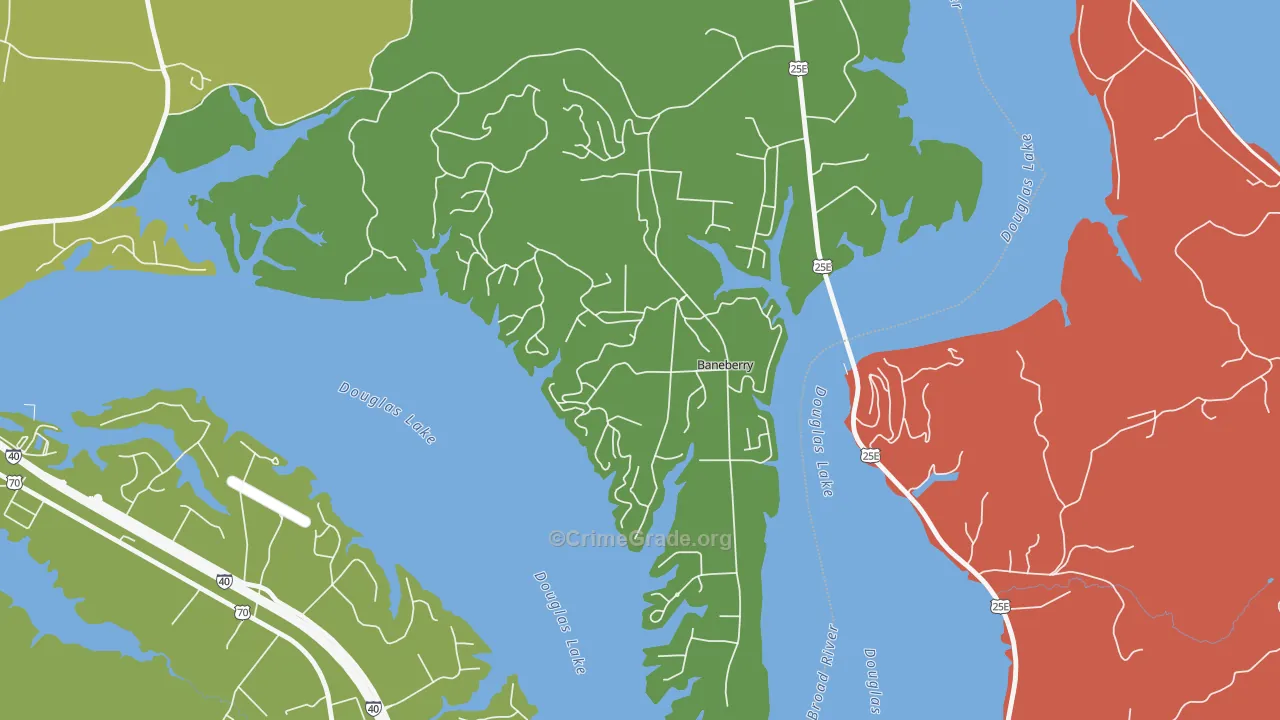 Baneberry, TN Map of Assault Rates
