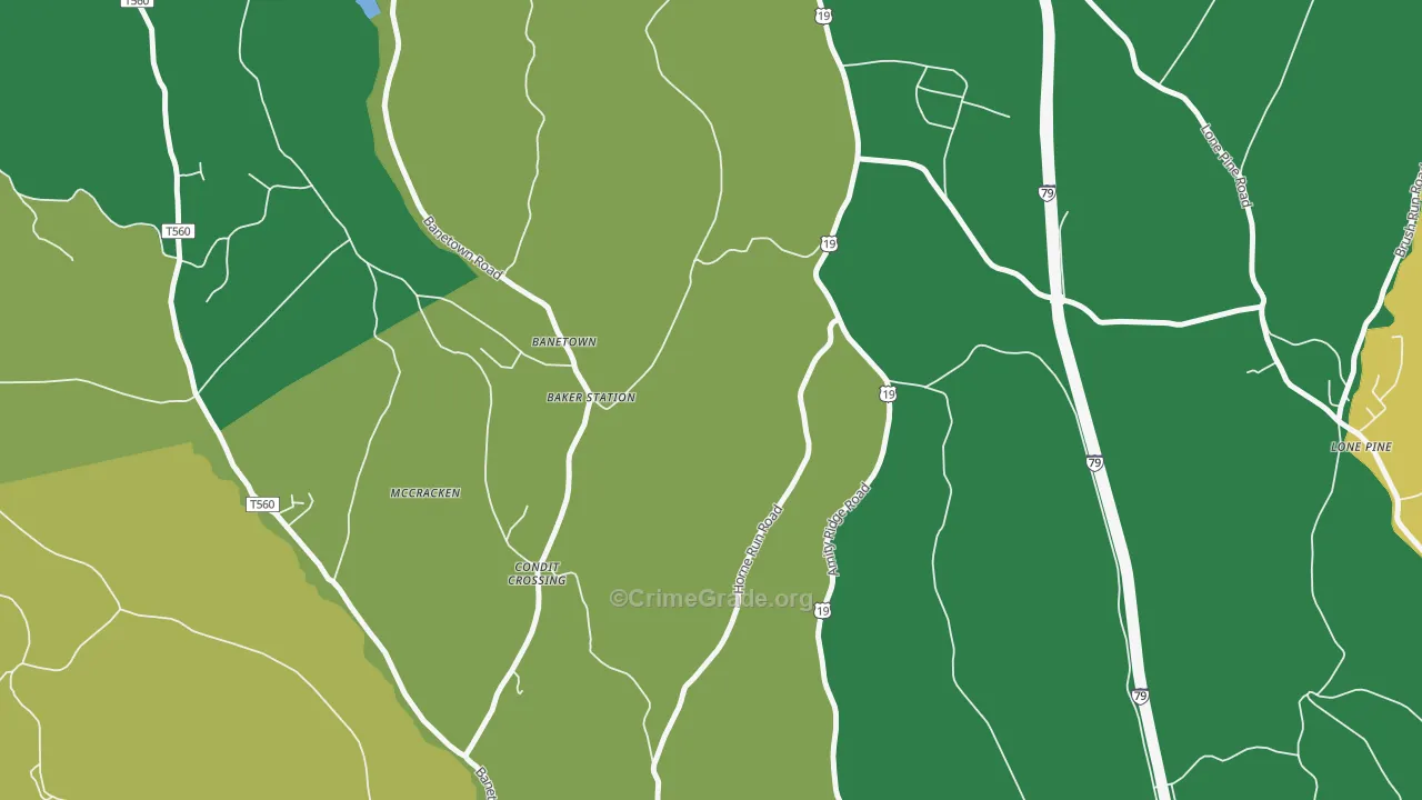 Banetown, PA Map of Assault Rates