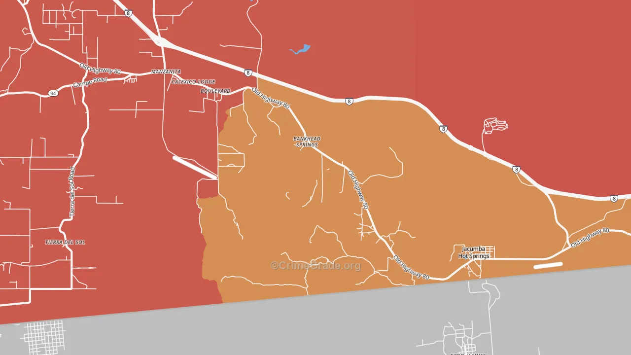 Bankhead Springs, CA Map of Assault Rates