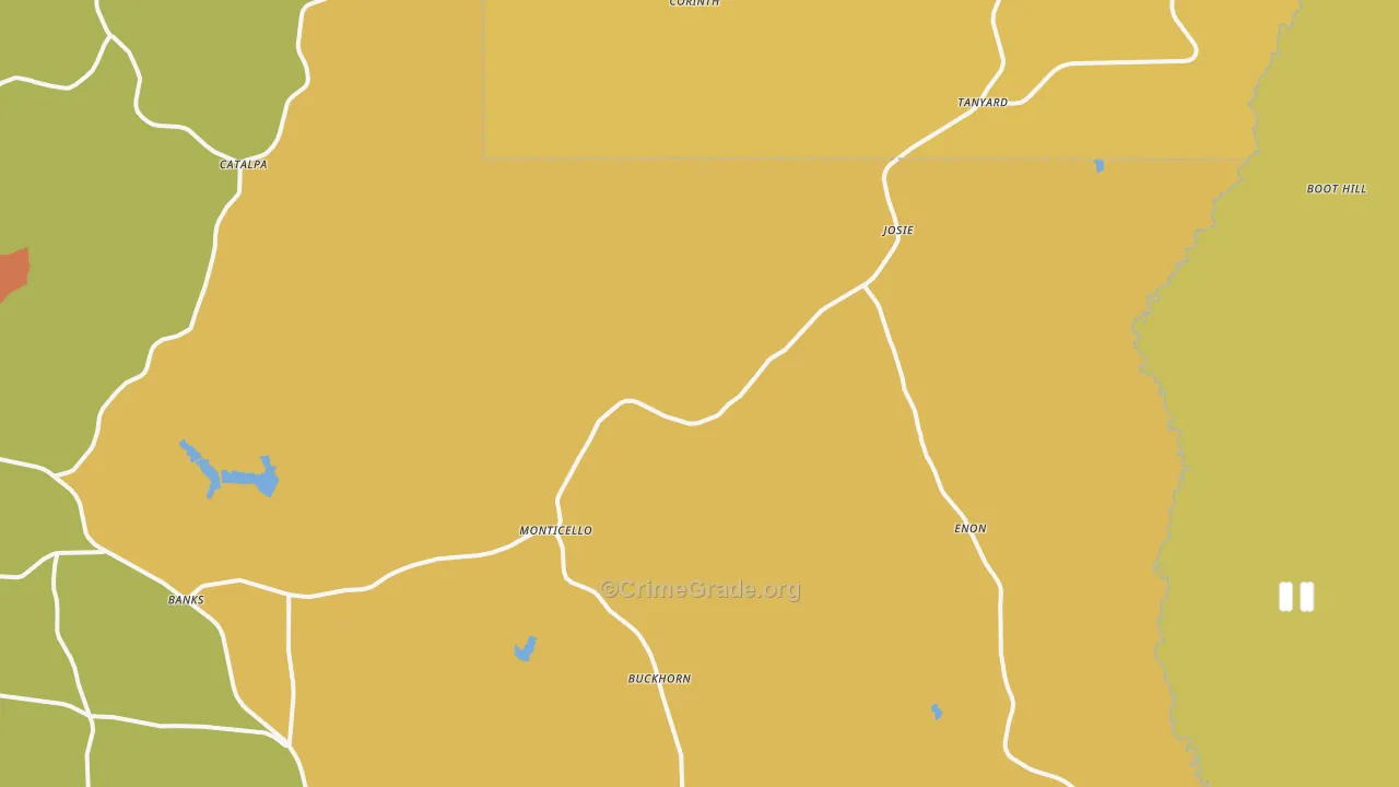 Banks, AL Map of Assault Rates