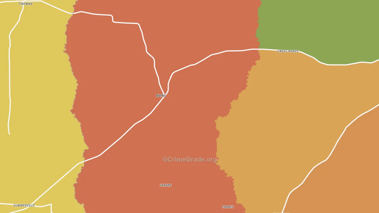 Banks, AR Map of Assault Rates