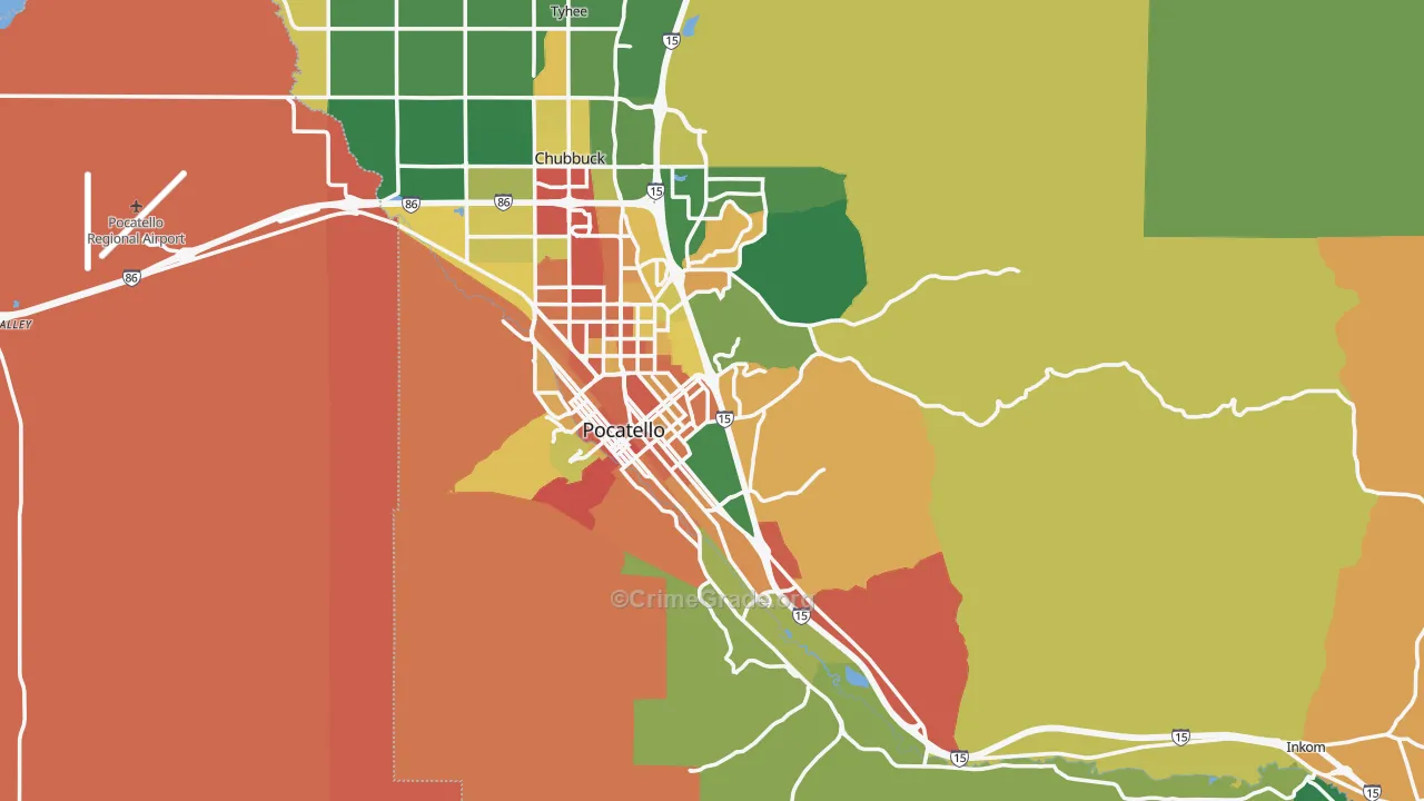 Bannock County, ID Map of Assault Rates