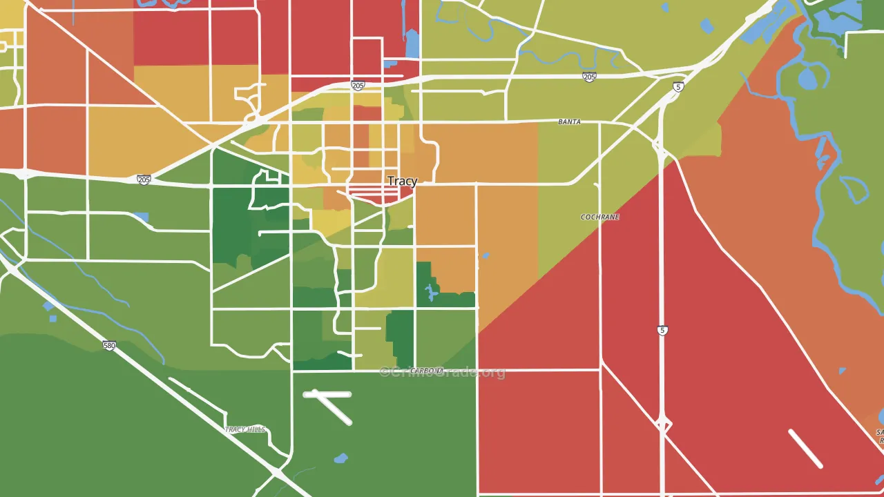 Banta, CA Map of Assault Rates