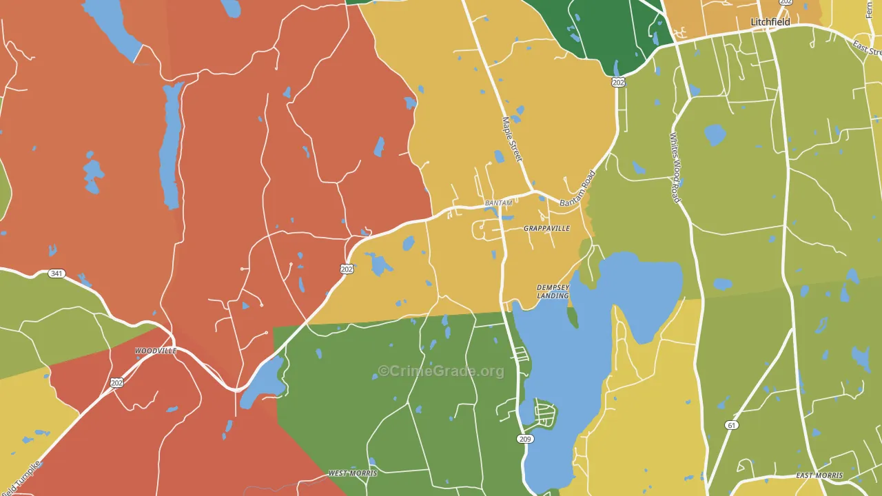 Bantam, CT Map of Assault Rates