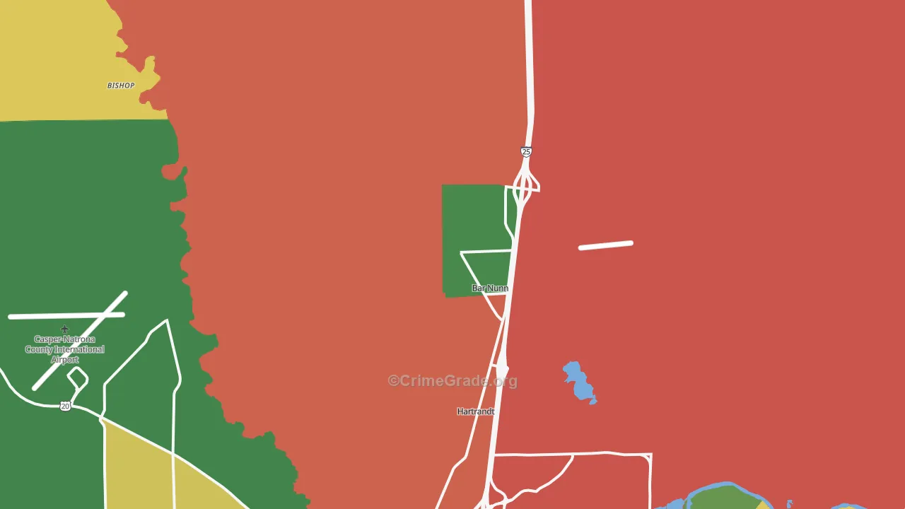 Bar Nunn, WY Map of Assault Rates