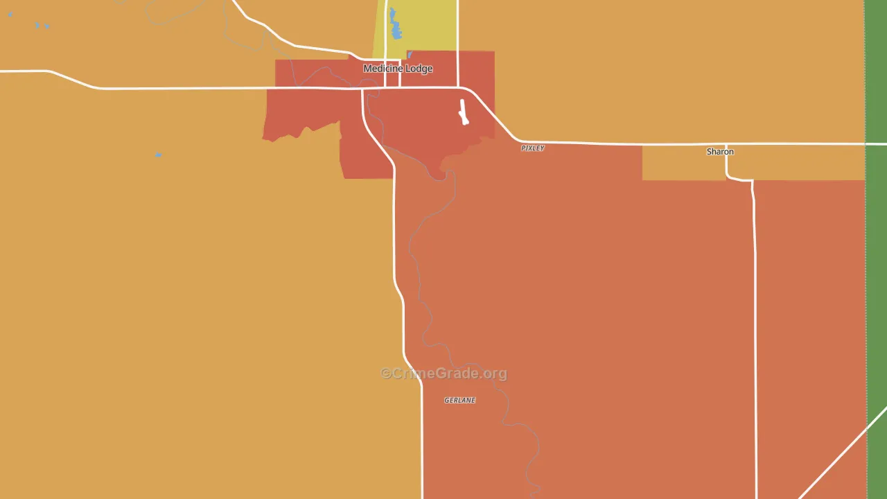 Barber County, KS Map of Assault Rates