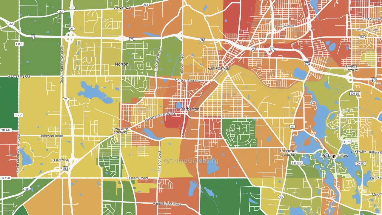 Barberton, OH Map of Assault Rates