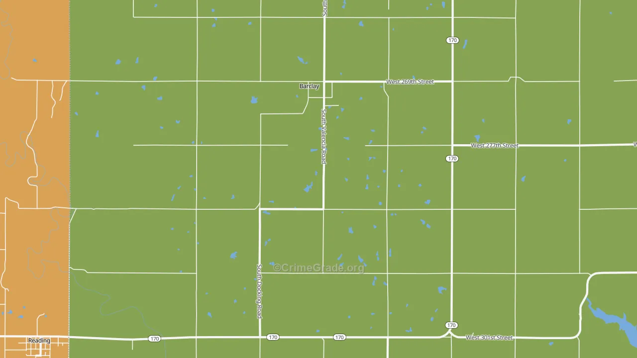 Barclay, KS Map of Assault Rates