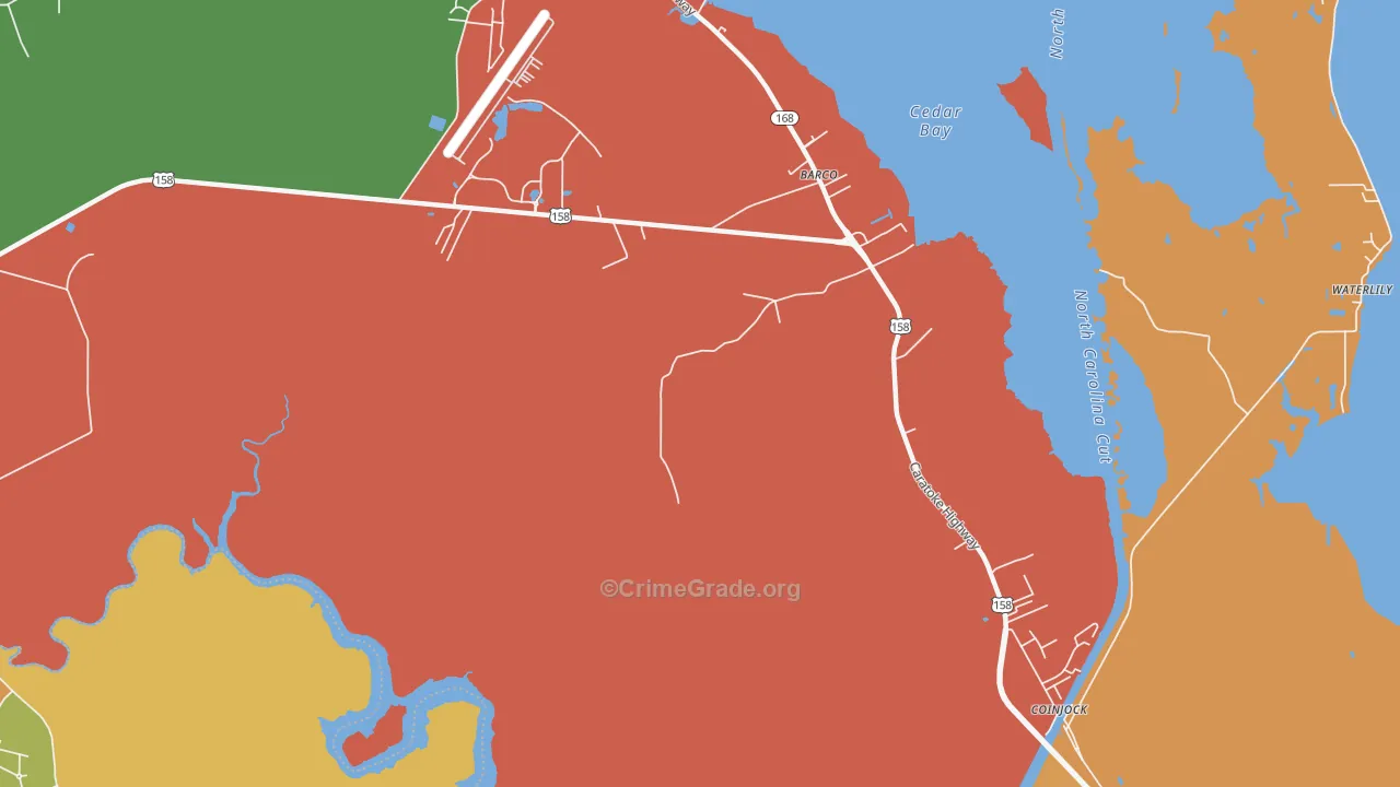 Barco, NC Map of Assault Rates