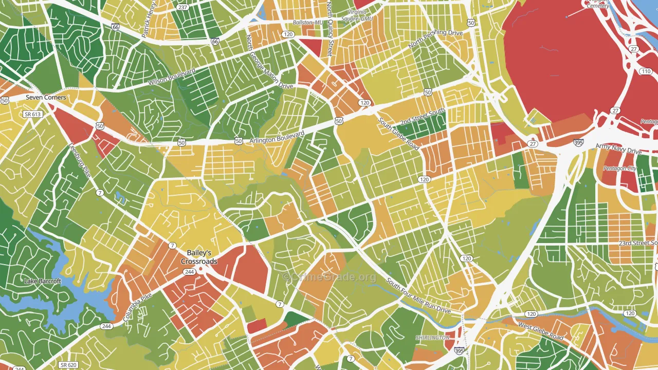 Barcroft, Arlington, VA Map of Assault Rates