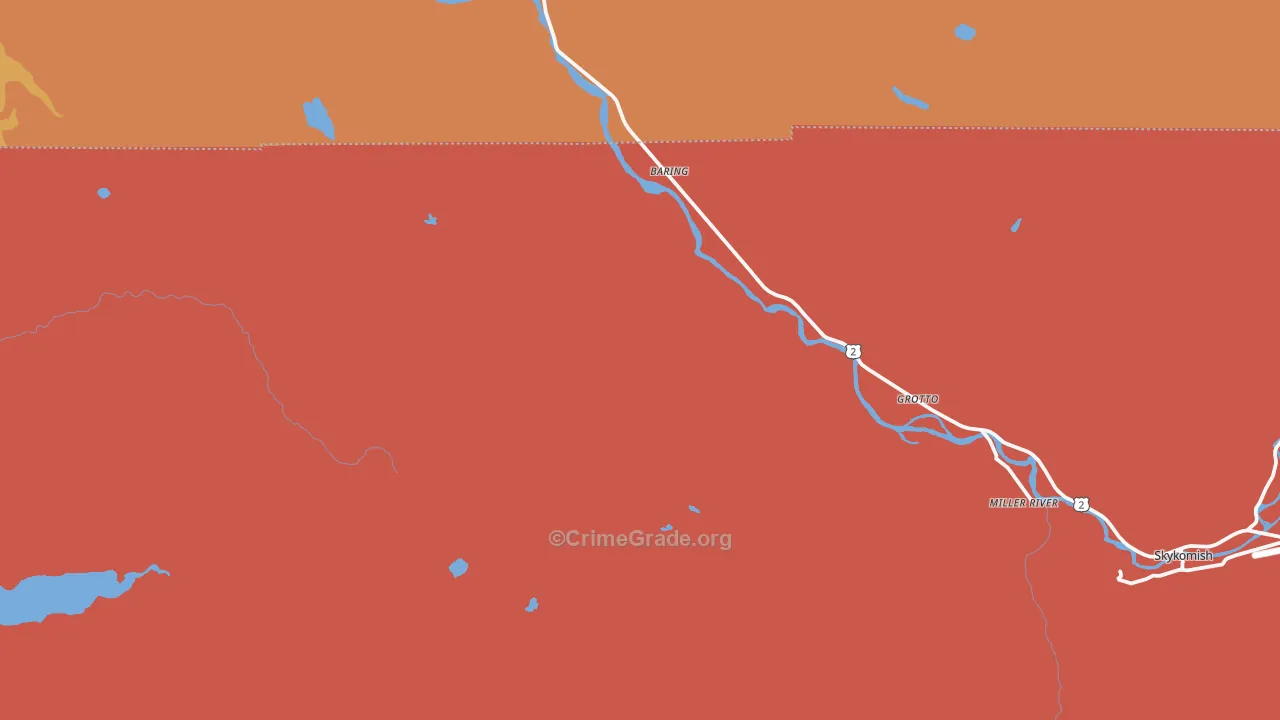 Baring, WA Map of Assault Rates