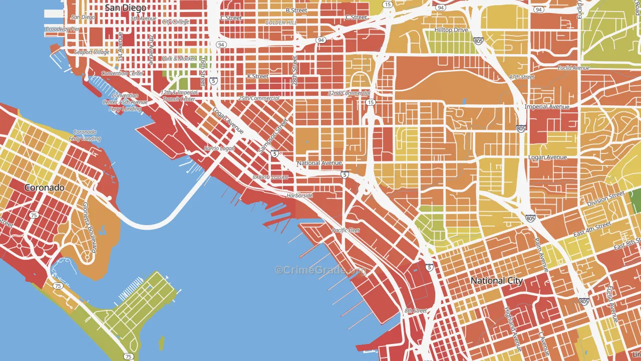 Bario Logan, San Diego, CA Map of Assault Rates