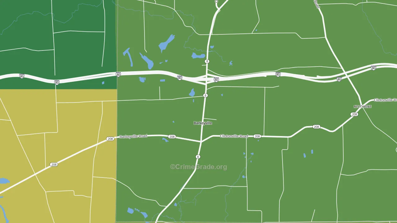 Barkeyville, PA Map of Assault Rates