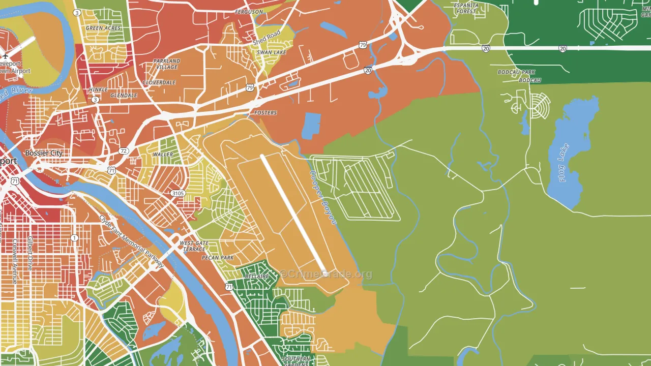 Barksdale Afb, LA Map of Assault Rates