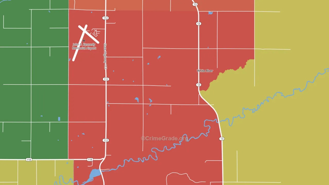 Barksdale, WI Map of Assault Rates