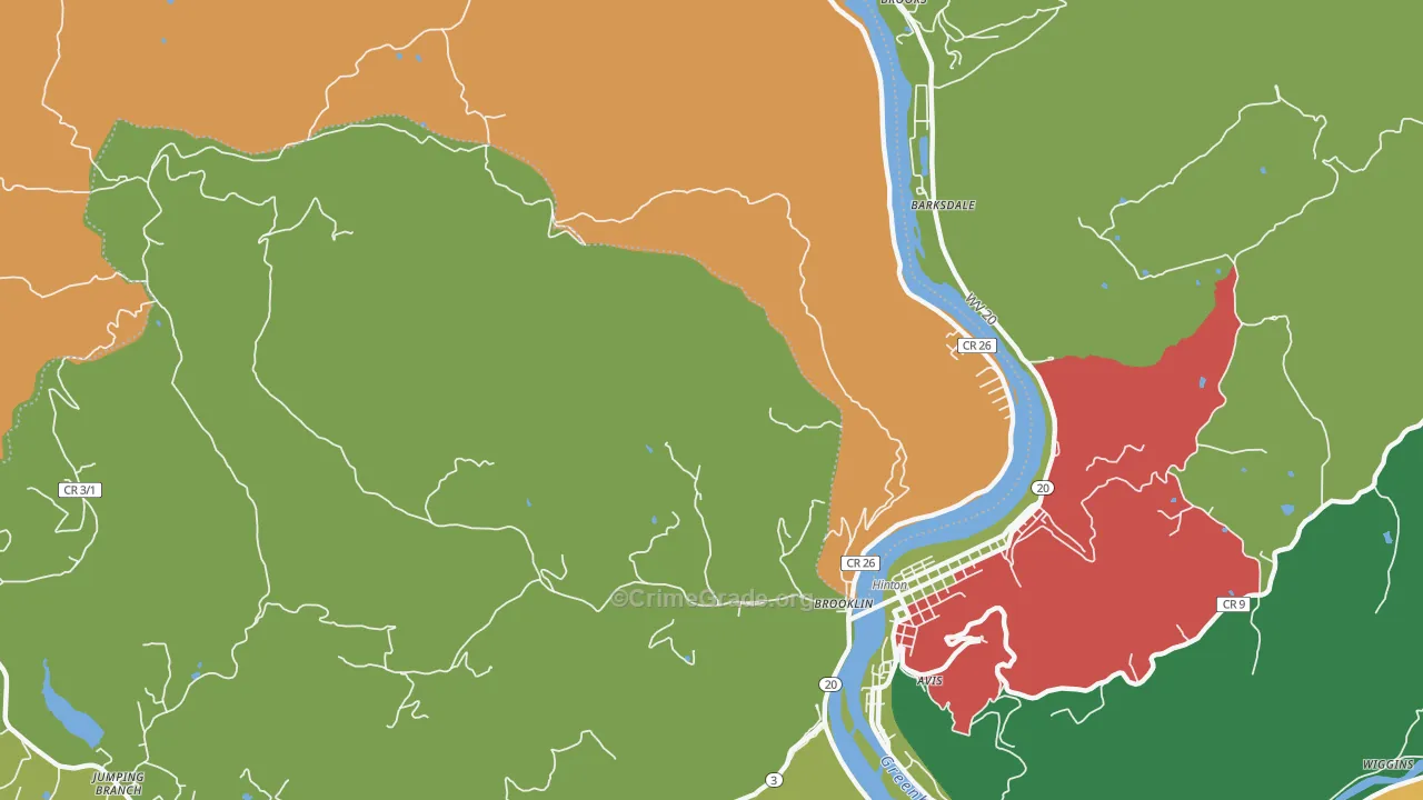 Barksdale, WV Map of Assault Rates