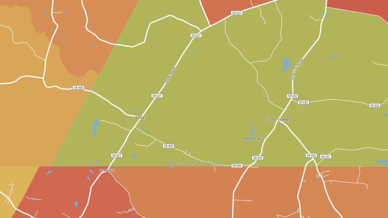 Barley, VA Map of Assault Rates