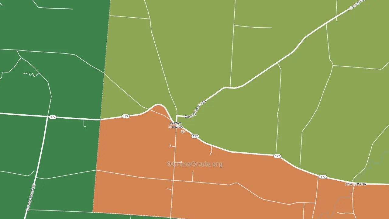 Barnes Corners, NY Map of Assault Rates