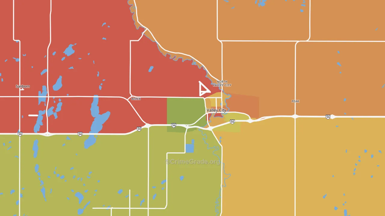 Barnes County, ND Map of Assault Rates