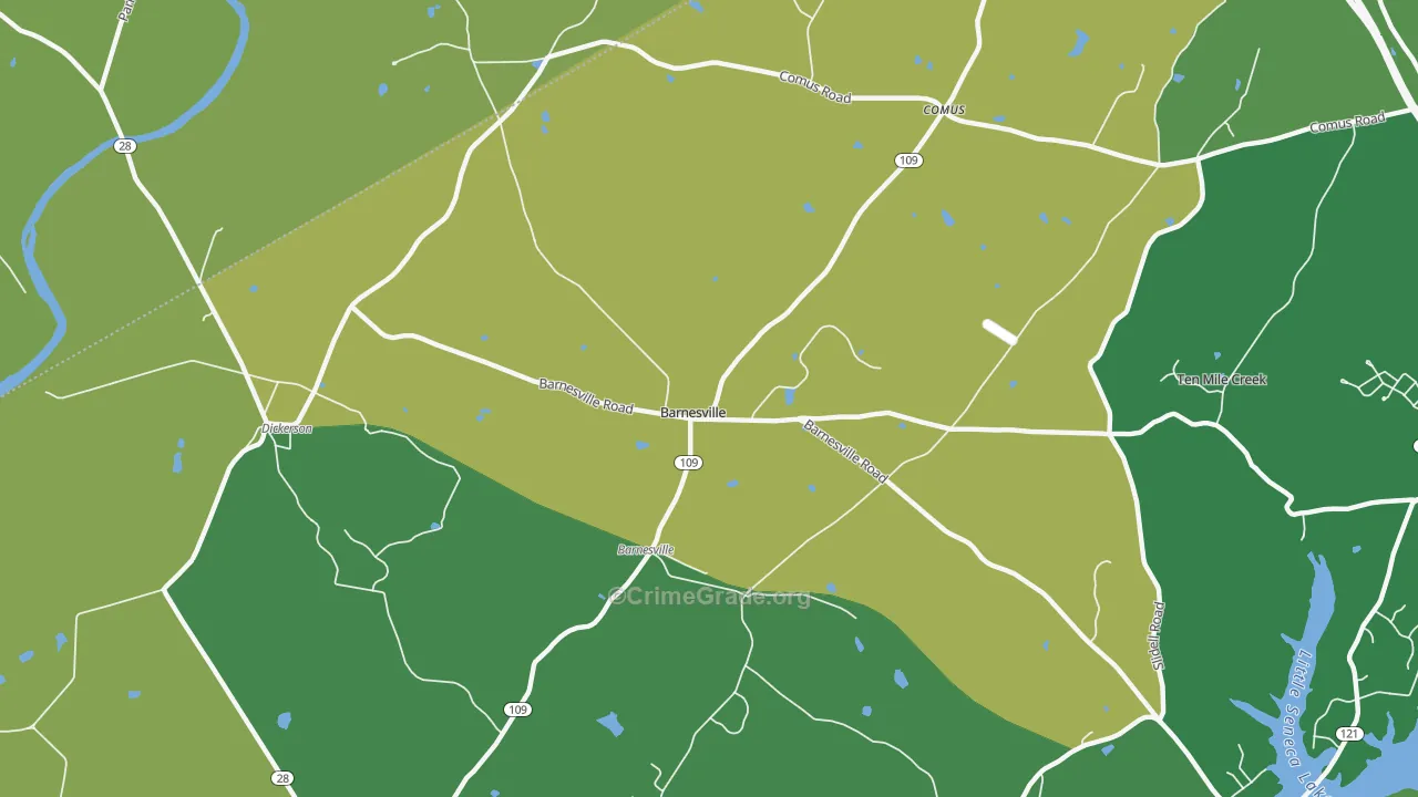 Barnesville, MD Map of Assault Rates