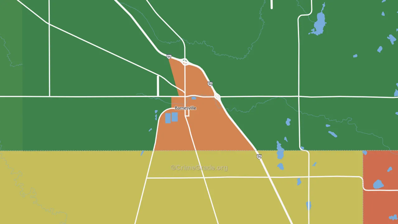 Barnesville, MN Map of Assault Rates