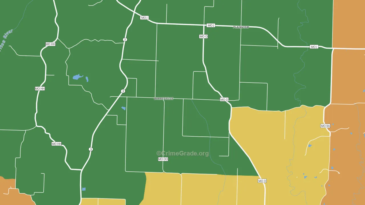 Barnesville, MO Map of Assault Rates