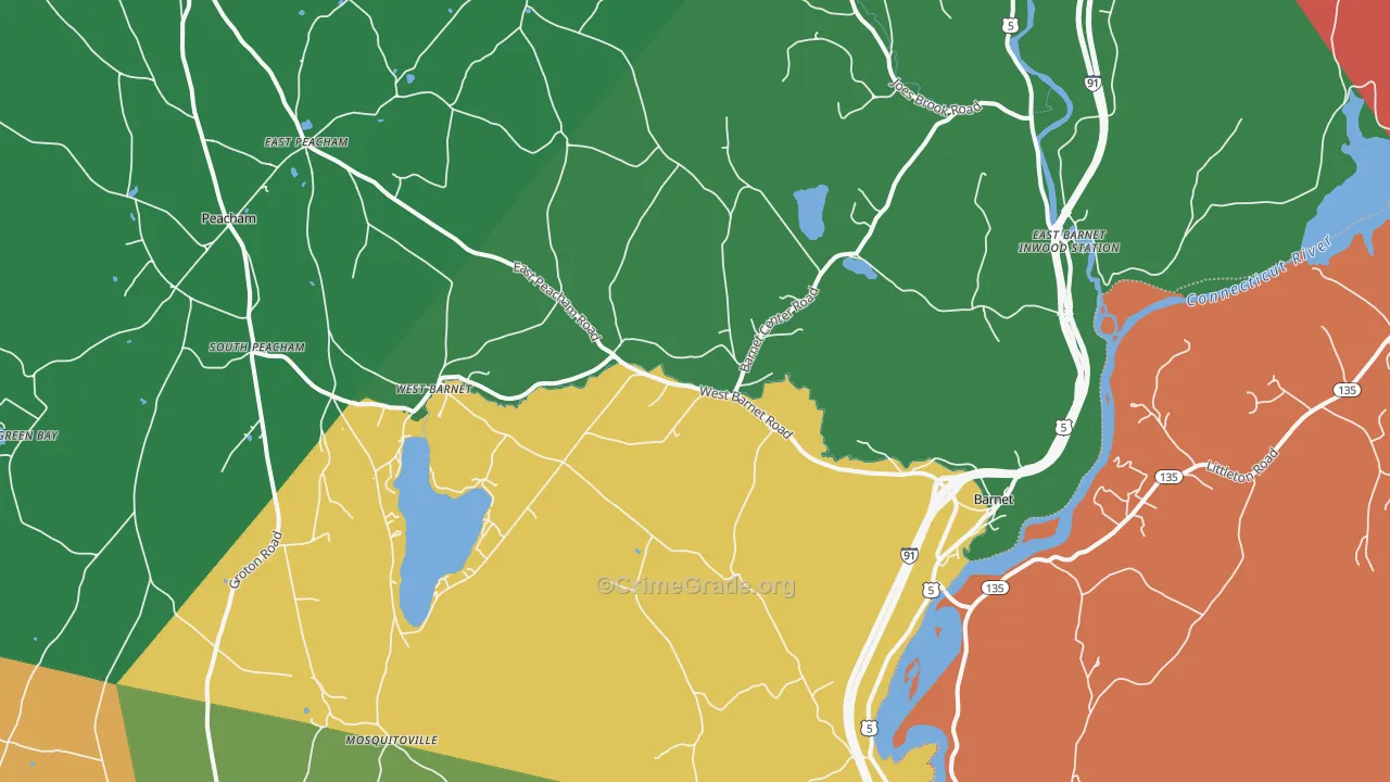 Barnet, VT Map of Assault Rates