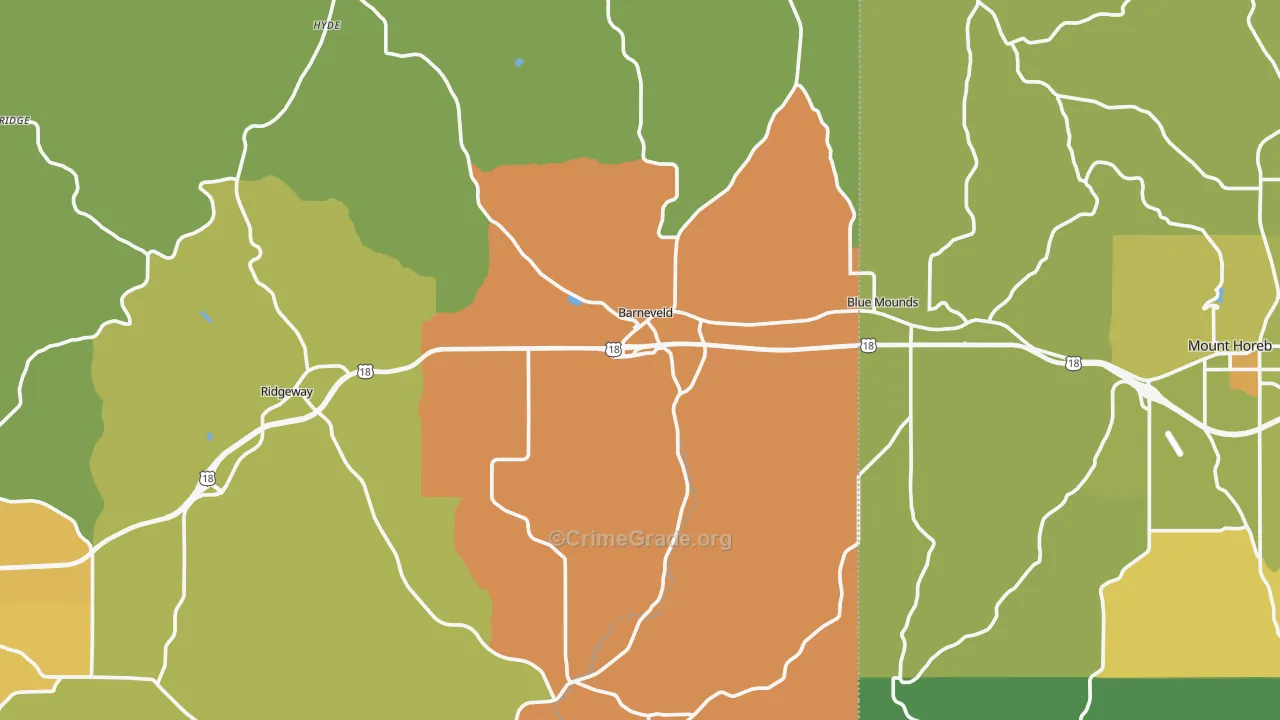 Barneveld, WI Map of Assault Rates