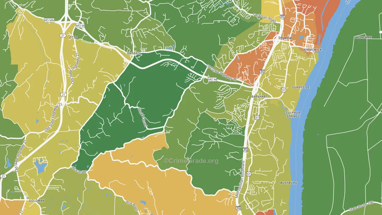 Barnhart, MO Map of Assault Rates