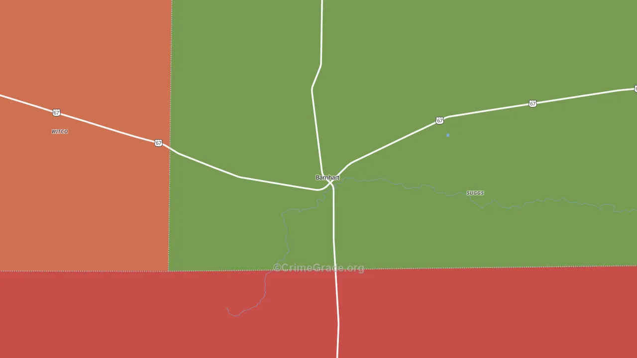 Barnhart, TX Map of Assault Rates