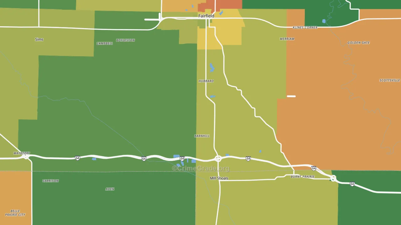 Barnhill, IL Map of Assault Rates