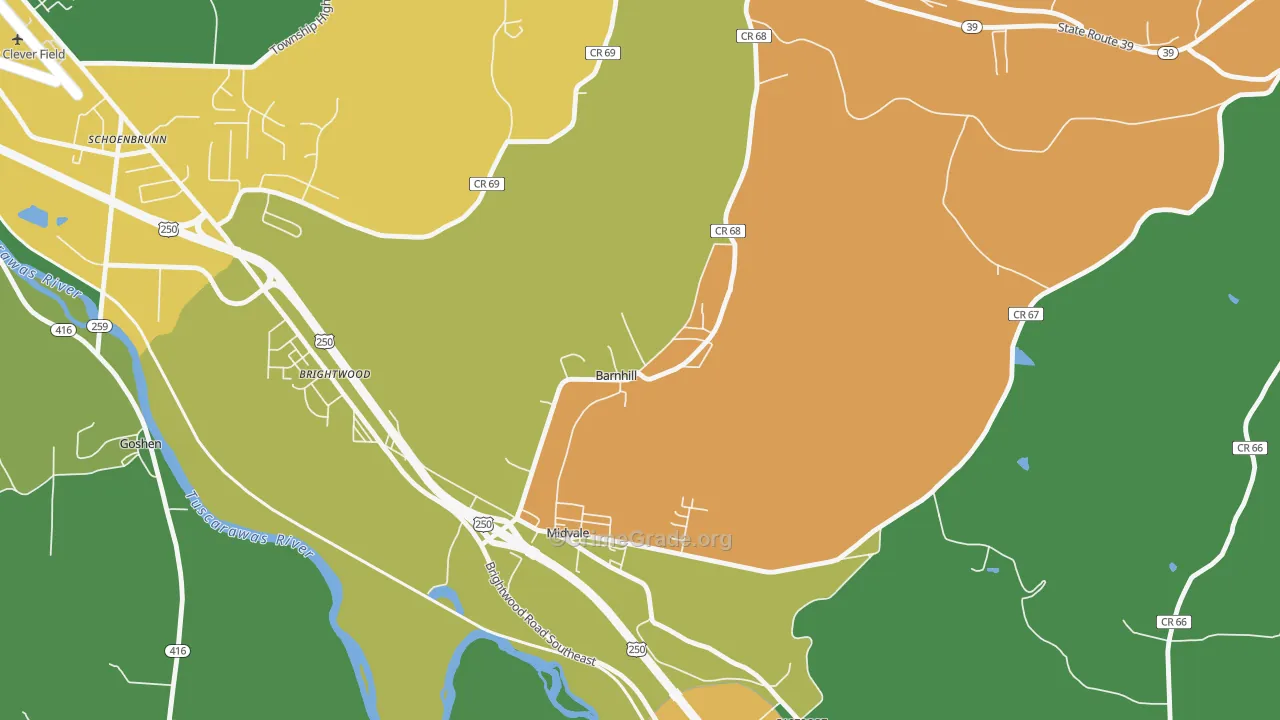 Barnhill, OH Map of Assault Rates