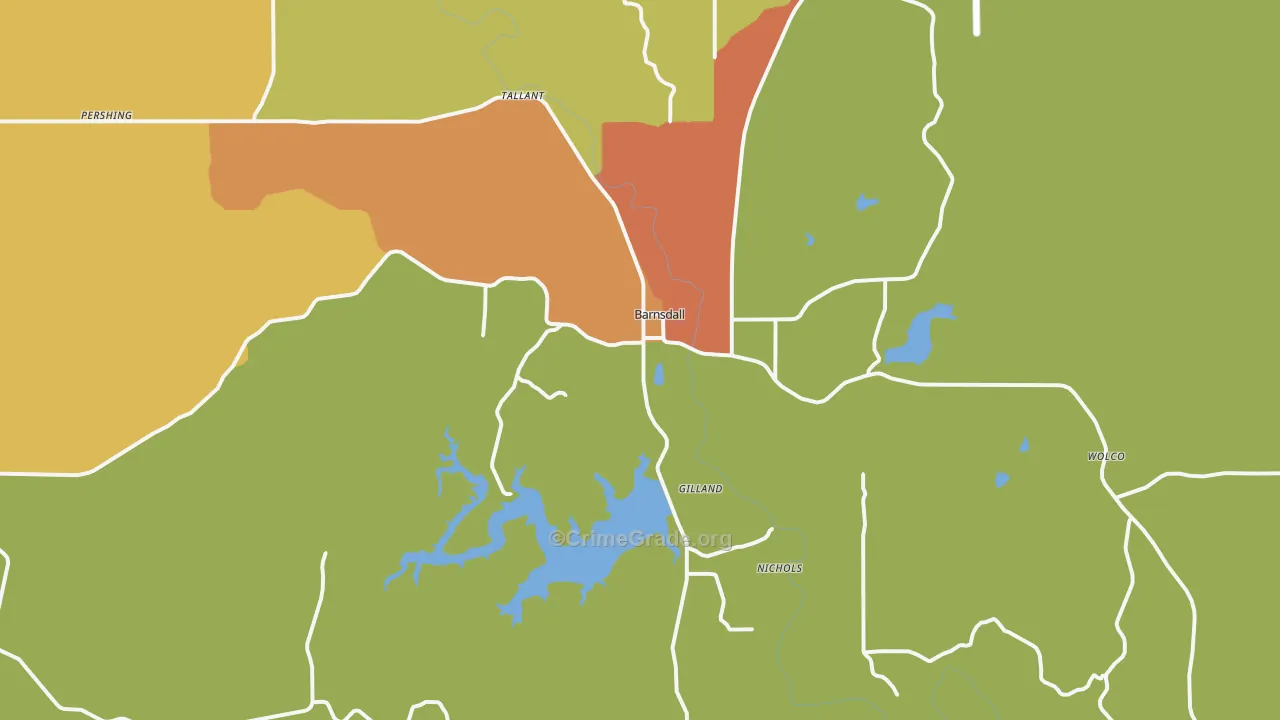 Barnsdall, OK Map of Assault Rates